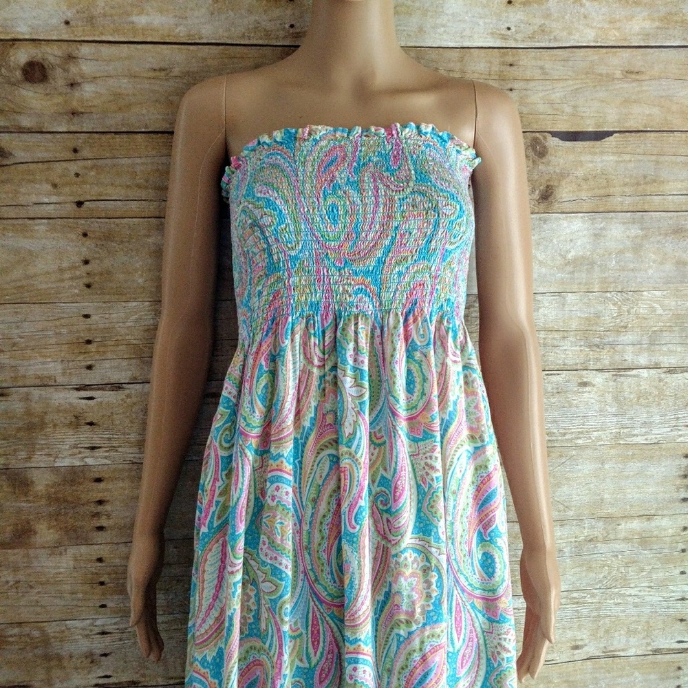 Paisley Maxi Dress Strapless